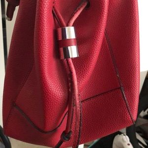 Red Zara bucket bag